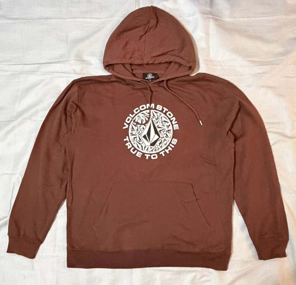 Volcom True To This Pullover Hoodie Brown XL-TG
